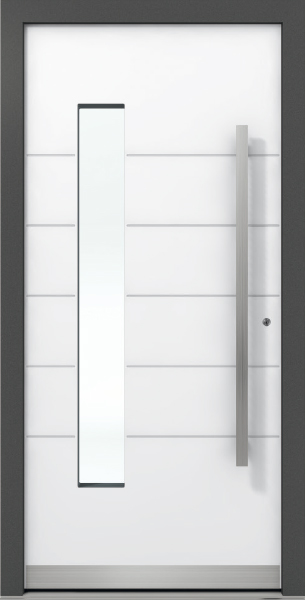 White Aluminum Entrance Door AT 310 with Glass Insert