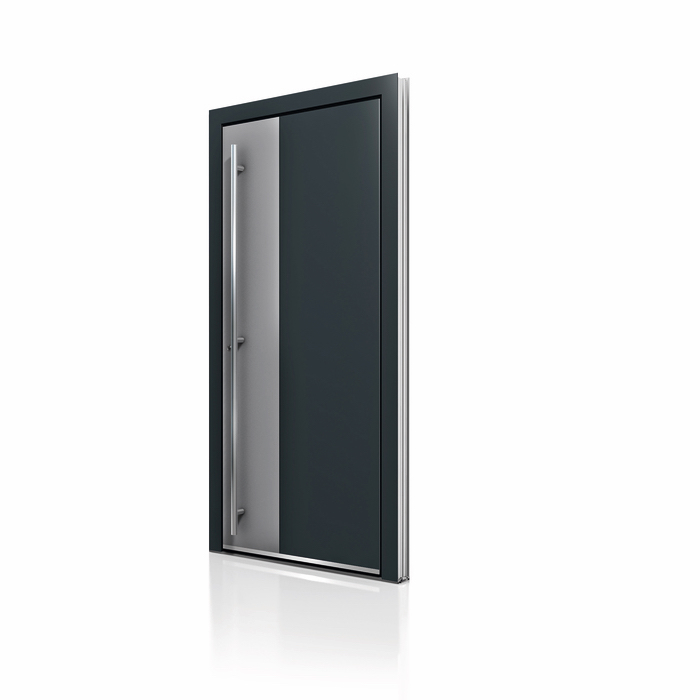 Black Grey Aluminum Entrance Door AT 400 NeuFenster Windows and Doors