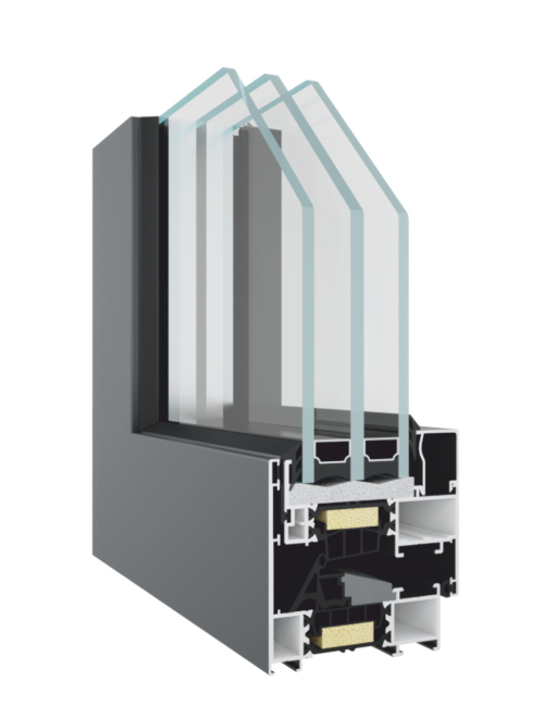 TM 77 HI Fenêtre en aluminium isolée oscillo-battante NeuFenster